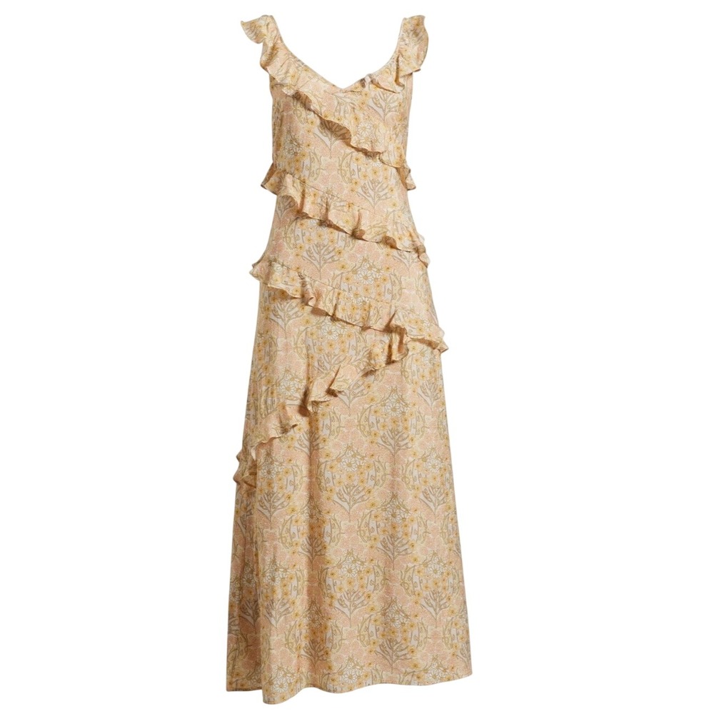 PAIGE Calabasas Floral Ruffle Maxi Dress Size 10 Wedding‎ Guest NWT
